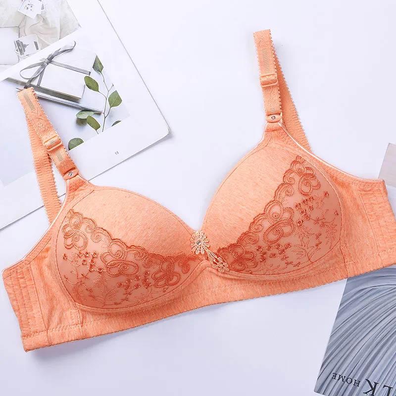 Large Size Unwired Sexy Lace Embroidered Push Up Bra Adjustable Women's Breathable Shaping Bra