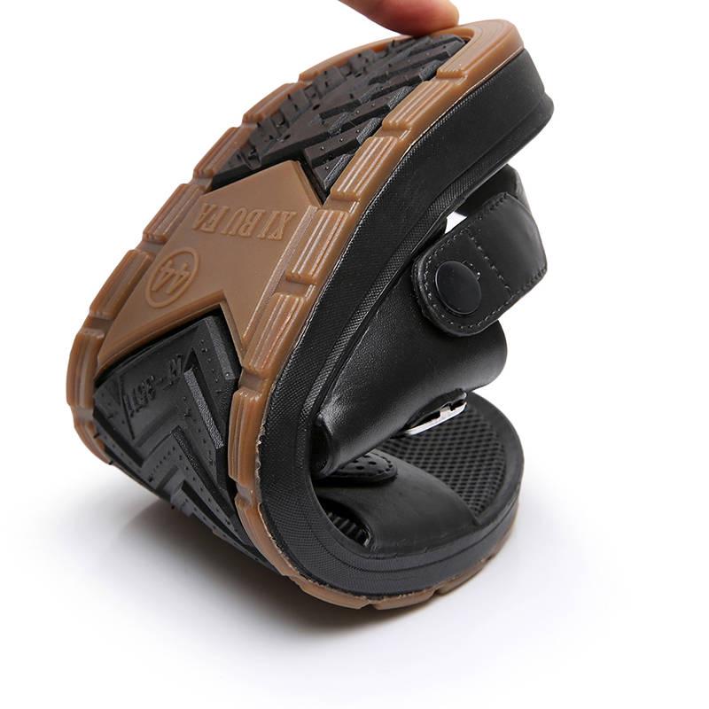 Summer Sandals Men Breathable Leather Sandals Man Flats Plus Size Fashion Casual Beach Men's Shoes