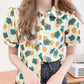 Short Sleeve T-shirt Women's Summer Loose Doll Collar Printed All-match Top
