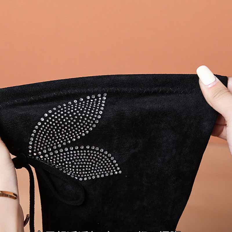 Skinny Over-the-knee Boots Women's High-heeled High-tube Elastic Thick-heeled 6cm Rhinestone Fashion Boots