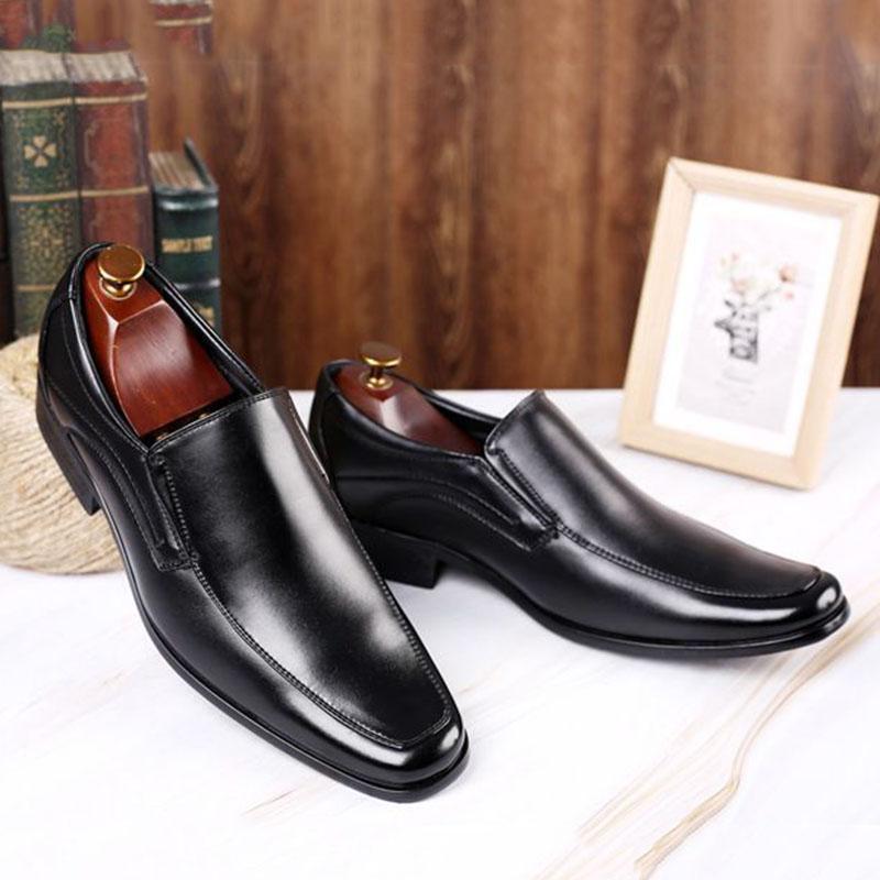 Vintage Design Men's Casual Leather Shoes High Quality Elegant Formal Wedding Casual Shoes Men Light Slip on Office Oxford