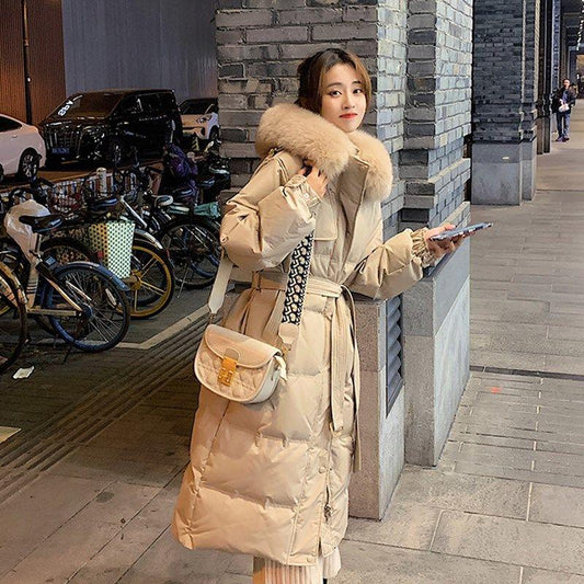 Elegant Long Plus Size Women's Down Jacket Winter Plus Down Plus Thick Warm Cute Duck Down Jacket
