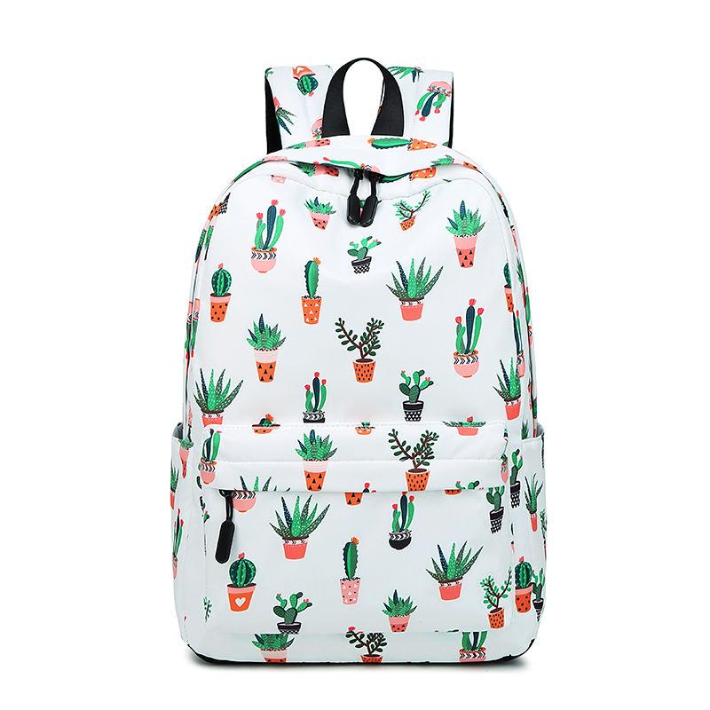 Girls School Bag Student Korean Version of The Large-capacity Waterproof Backpack Small Fresh Printed Backpack Female Bag