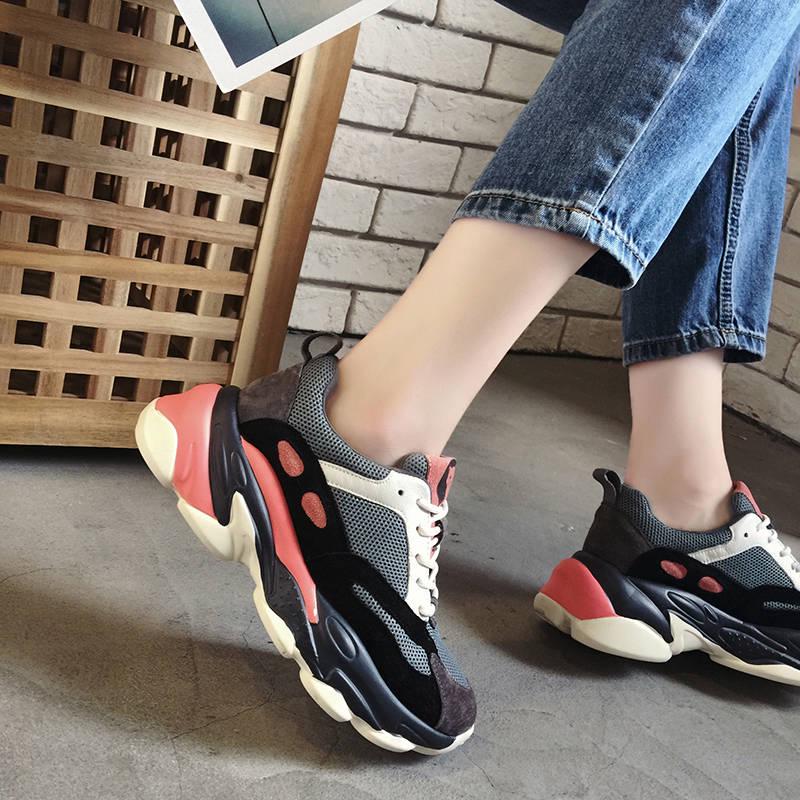 Sneakers Women Fashion Breathable Casual Cozy Flat Shoes Platform Shoes Outdoor Ladies Dad Sneakers