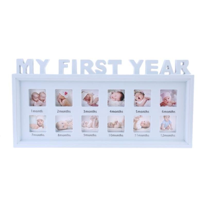 Creative DIY 0-12 Month Baby "MY FIRST YEAR" Pictures Display Plastic Photo Frame Souvenirs Commemorate Kids Growing Memory Gift