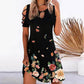 Women's Casual Printed Off Shoulder Print Dress