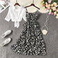 2piece Set Floral Print Sling Mid-length S-XXXXL Women's Summer Dress Chiffon Vacation Sandy Beach Daily Wear