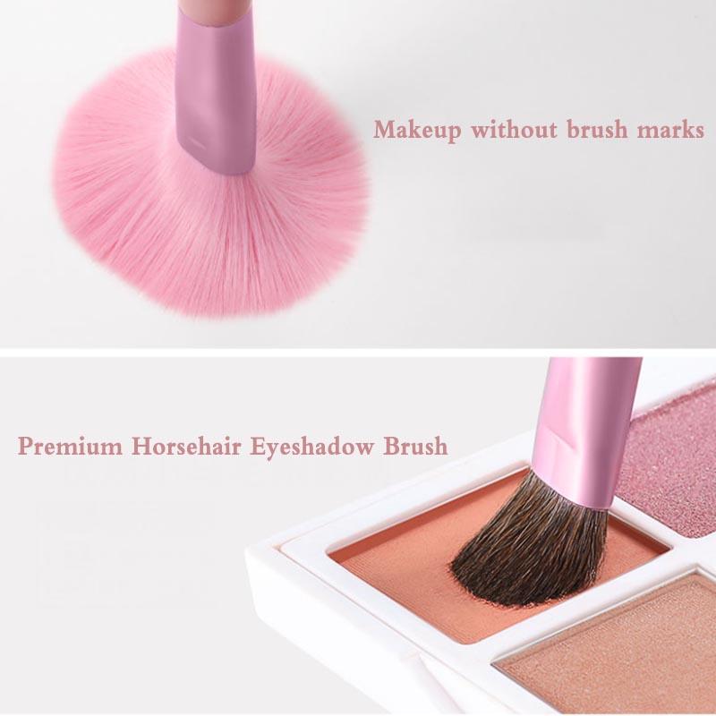 9pcs Animal Hair Makeup Brush Set Soft Hair Eye Shadow Brush Makeup Bag Beauty Makeup Full Set