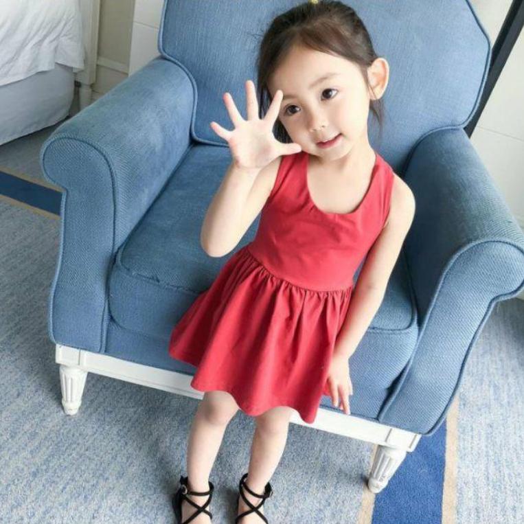 Children Dress Girls Summer Thin Dress Korean Princess Dress Halter Sleeveless Dress Camisole A-line Dress