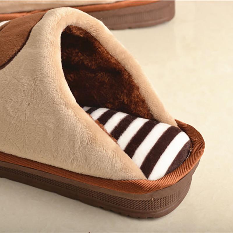 Winter Thicken Plus Velvet Home Cotton Slippers Non-slip Warm Shoes