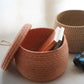 Weaving Storage Box Round Band Cover Basket Strapping Basket Storage Box Cosmetic Storage Basket