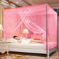 Lace Edge Decoration Old-fashioned Bed Encryption Mosquito Net Household Bedroom Square Top Single Double Mosquito Net with Rope Can Be Tied