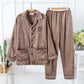 Autumn and Winter Middle-aged and Elderly Coral Fleece Men's Pajamas Thickened Plus Fleece Warm Home Service Suit
