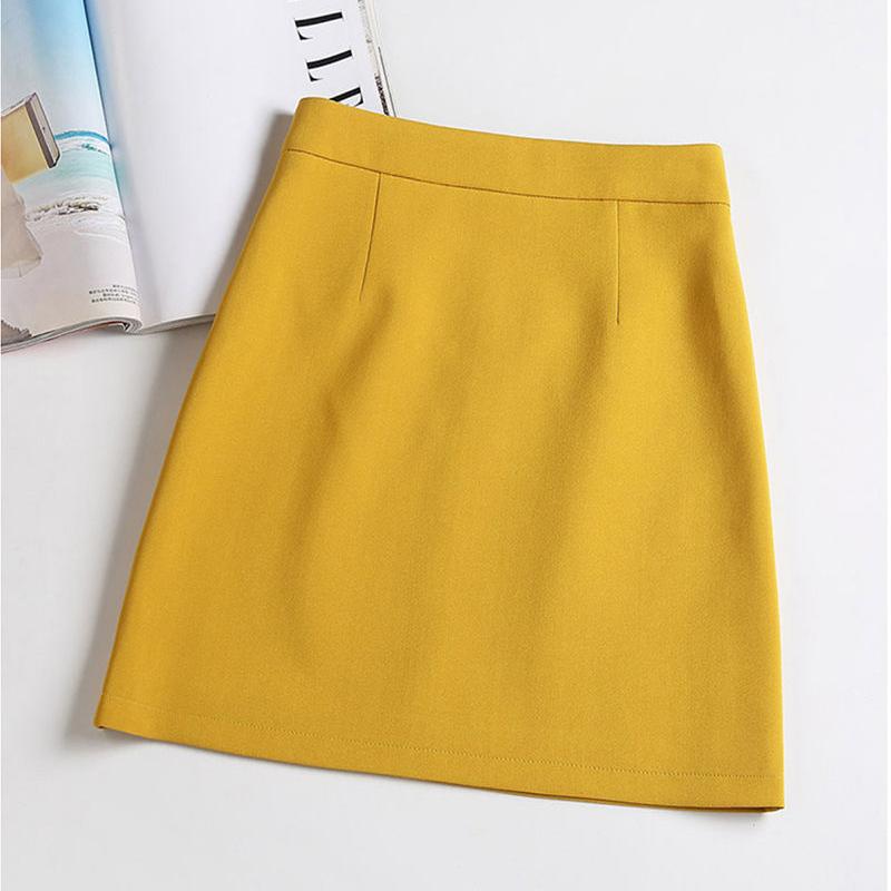 Sexy Tight A-line Women High Waist Hip Skirt Short Skirt Knee-length Zipper Elastic Waist Club Casual Home Office