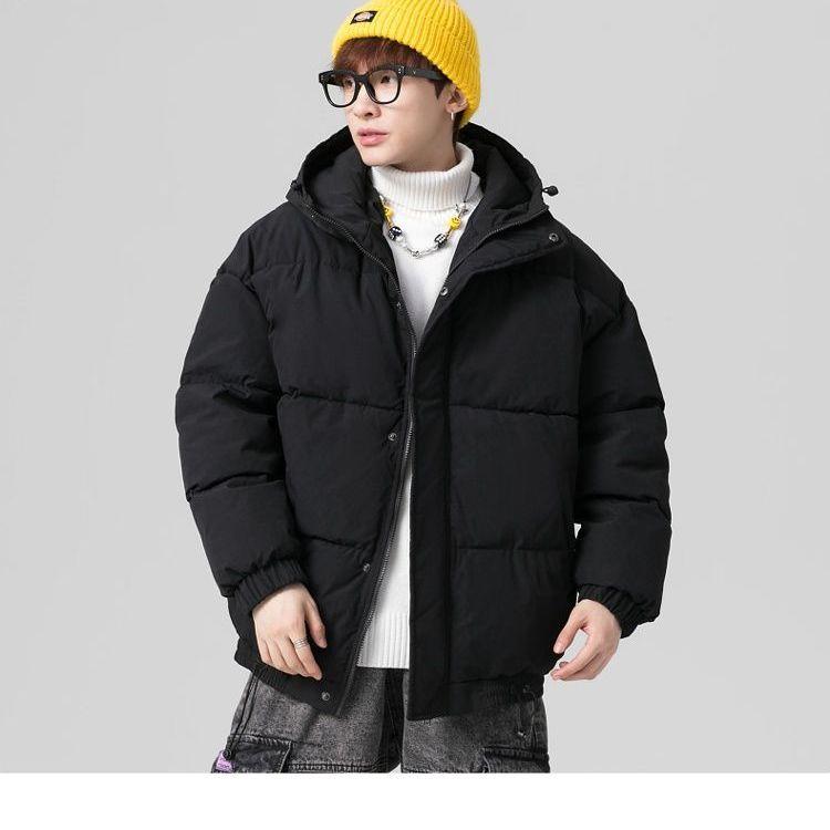 Winter Japanese Style Large Size Cotton-padded Jacket Korean Version of The Trend Loose Thick Coat Men's Drawstring Hooded Bread Suit Jacket Coat