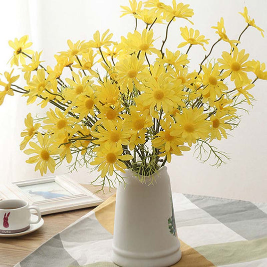 Dried Flowers Small Daisies Fake Flowers Simulation Flowers High-end Decoration Living Room Bouquets Flowers Simulation Photo Props Wedding Decoration