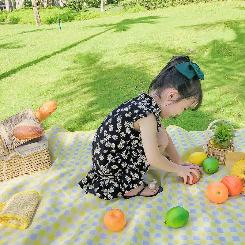 Spring and Summer Girls, Small and Medium-sized Children Western Style Floral Lotus Leaf Princess Dress Flying Sleeve Cheongsam Dress One-piece Skirt