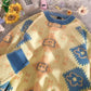 Bear Knitted Round Neck Pullover Lazy Wind Sweater Loose Korean Version Mid-Length Long-Sleeve Knitted Sweater for Women