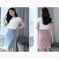 Hollow Embroidered Lace Short Skirt Large Size Hip A-line Skirt Women's Elegant Knee-length Slim Skirt Is Thin High Waist Skirt