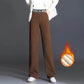 Plus Velvet Thickened Cord Velvet High Waist Wide Leg Pants Autumn Winter Loose Slim Fell In Straight Pants