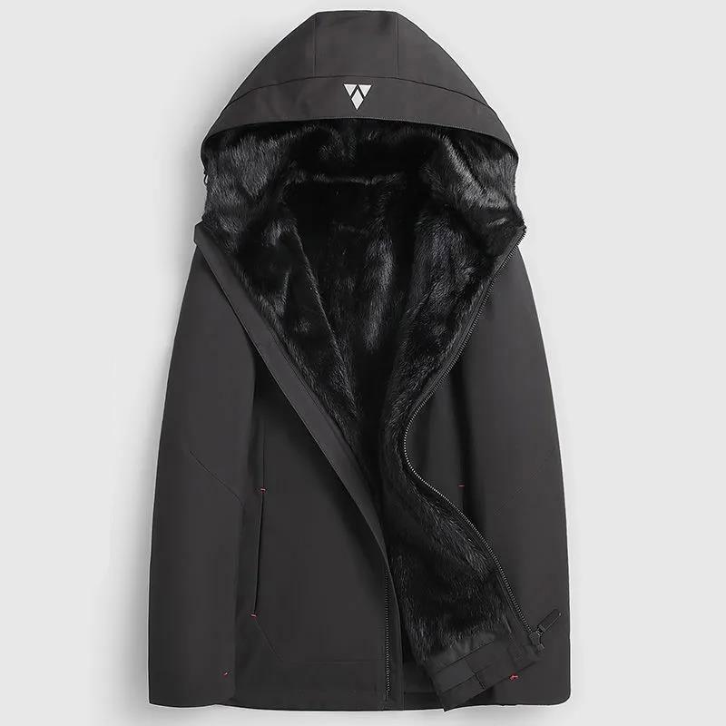 Men's Pie Overcoming Autumn and Winter High-end Mink Coat Mid-length Coat Fur Coat