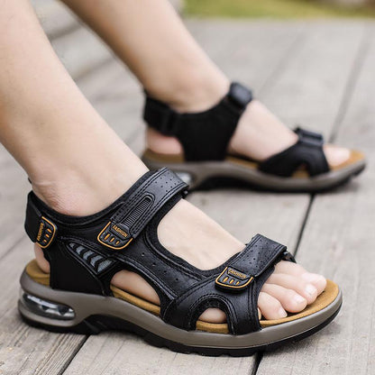 Sandals Men's Leather Summer Trend Korean Sports and Leisure Air Cushion Beach Shoes