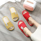Linen Slippers Household Thick-soled Non-slip Indoor Cotton and Linen Spring and Autumn Four Seasons Home Soft-soled Floor Slippers Couple Women