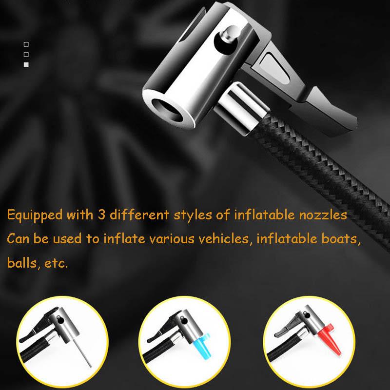Car Air Pump 12V Universal Portable Car Tire Air Pump Multi-function Display Digital Mechanical Disc Pump Round Enhanced Digital Display Strap Light