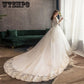 Bridal Wedding Gown White Lace Wedding Dress Train Vintage  vestido De noiva