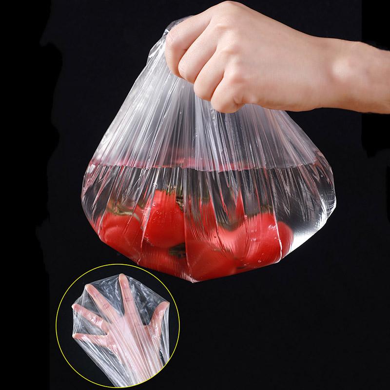 100Pcs Disposable Food Cover Transparent Plastic Wrap Elastic Food Lids Refrigerator Preservative Bowl Cover Dust-Proof Freezer Bags
