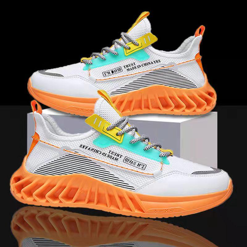 Spring Summer Men's Shoes Sports Casual Shoes Korean Version Deodorant Breathable Thin Mesh Flying Knit Shoes Coconut Shoes