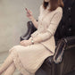 Autumn Winter Knitted Mid-length Sweater Women's Knee-length Loose Base Dress