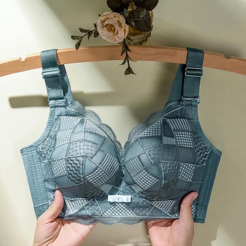 Sexy Lace No Steel Ring Gathering Anti-sagging Receiving Side Breast Adjustable Upper Support Women's Underwear Bra