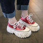 Plus Size 35-40 Summer Women Leather Sneakers Students Breathable Running Basketball Shoes Shockproof Non-slip Heighten Shoes