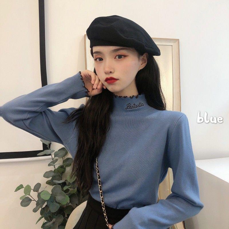 Pofulove Wild Fungus Bottoming Sweater Sweater Women's Fashion Outerwear Western-style Little Man