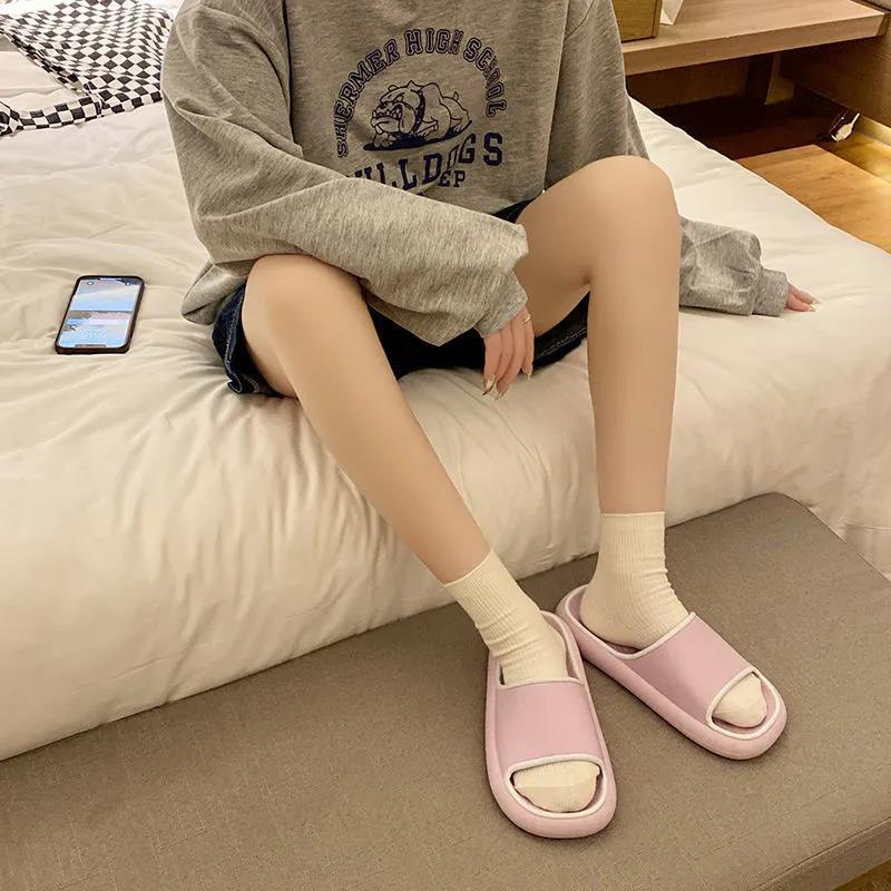 Couple Stepping on Shit Feeling Slippers Female Summer Indoor and Outdoor Wear Household Bathroom Bath Non-slip Deodorant Thick Bottom Sandals Male