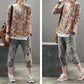 Spring Autumn Vintage  Printed Cardigan Sweater Women's Ethnic Style Knit Sweater Coat