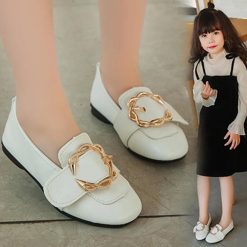 Girl's Spring and Summer Shoes Soft Sole Princess Light Leather Shoes Anti-slip Solid Color Single Shoes