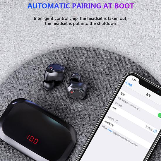 TWS Sport Wireless Bluetooth Earphone Stereo Handsfree Headset IPX7 Waterproof 3500mAh Charging Box