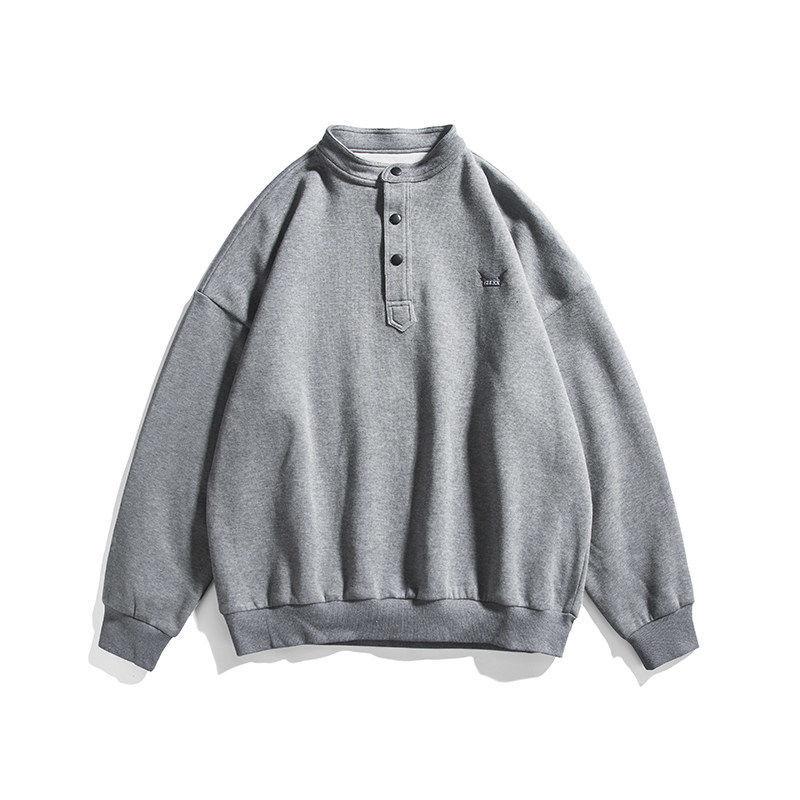 Spring and Autumn Round Neck Sweater Men's Tide Long-sleeved Casual Hooded Jacket Trendy Fashion All-match Bottoming Top
