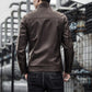 Fashion slim men's youth leather jacket plus velvet thick hooded trendy handsome jacket