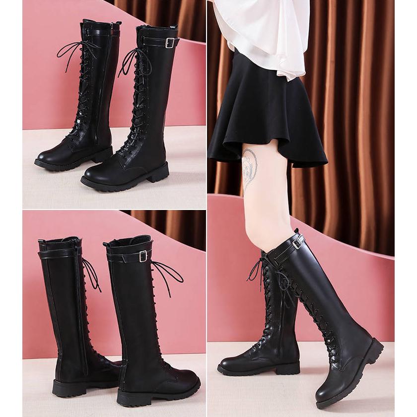 Lace up tall Martin women's boots boots trendy knight boots boots women's autumn and winter