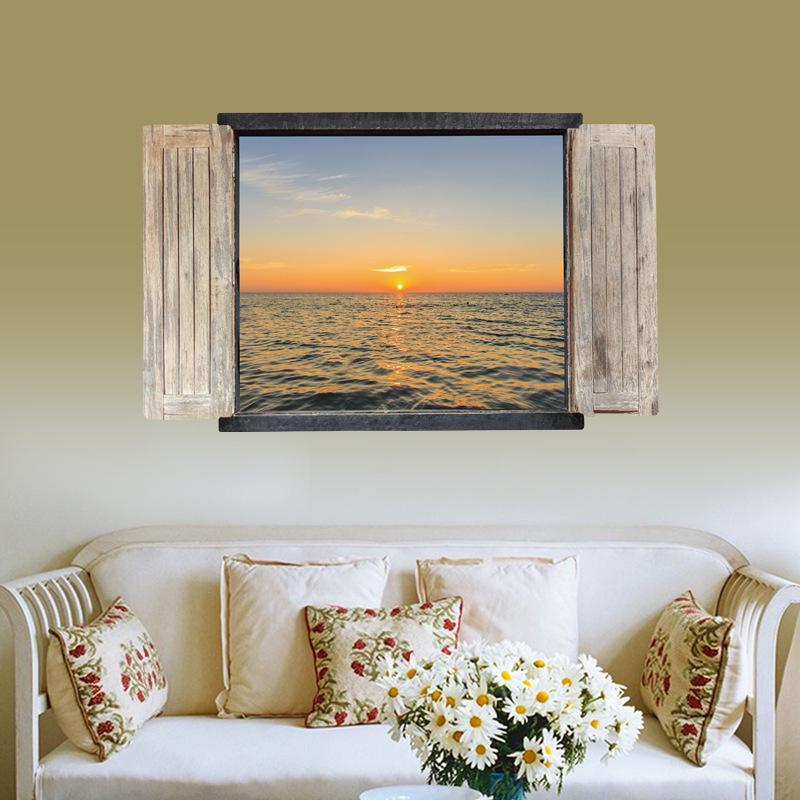 Pink bloom flower living room bedroom porch TV wall background decorative wall sticker