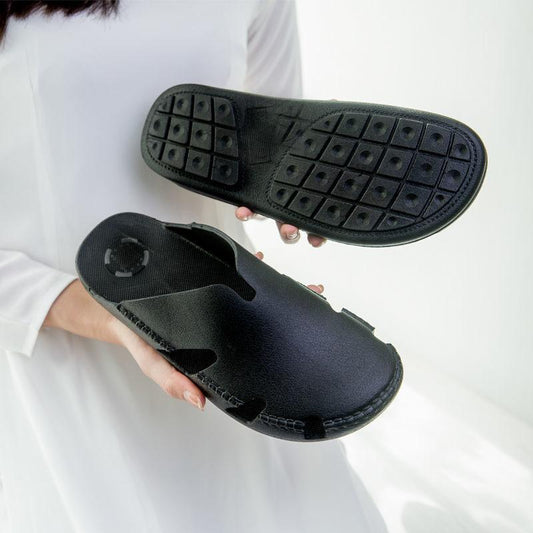 Vietnam Natural Rubber Slippers Men's Summer Baotou Retro Beach Casual Breathable Non-slip Latex Sandals