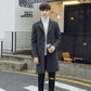Windbreaker Men's Autumn and Winter Casual Mid-length Woolen Coat Men's Jacket Fashion Handsome Woolen Coat