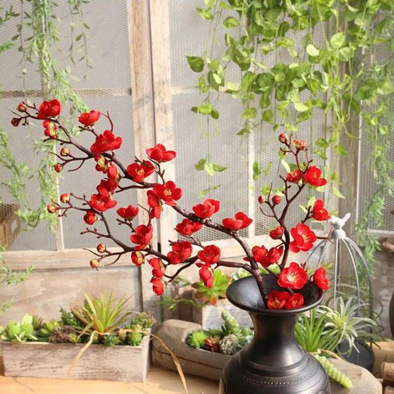 Plum Blossom Simulation Flower Winter Plum Fake Flower Chinese Home Decoration Silk Flower Living Room Decoration Plastic Flower Branch