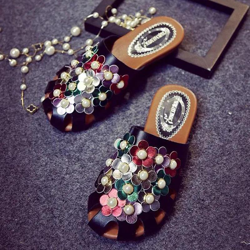 Half Slippers Women's Outer Wear Summer Fashion All-match Net Red Flat-bottomed Lazy Sandals and Slippers