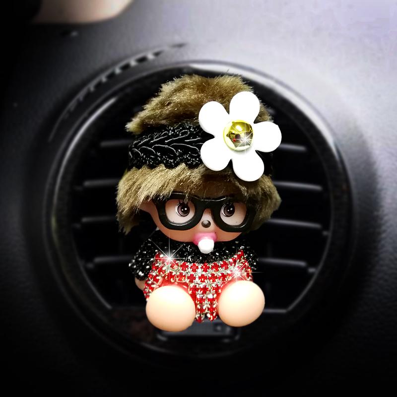 Mini Doll Aroma Diffuser Car Air Conditioning Outlet Plug-in Creative Decoration  Accessories
