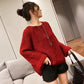 Fashion Loose Crewneck Sweater Bright Silk Knitted Knit Sweater Women's Lazy Wind Long Sleeve Thickened Sweater