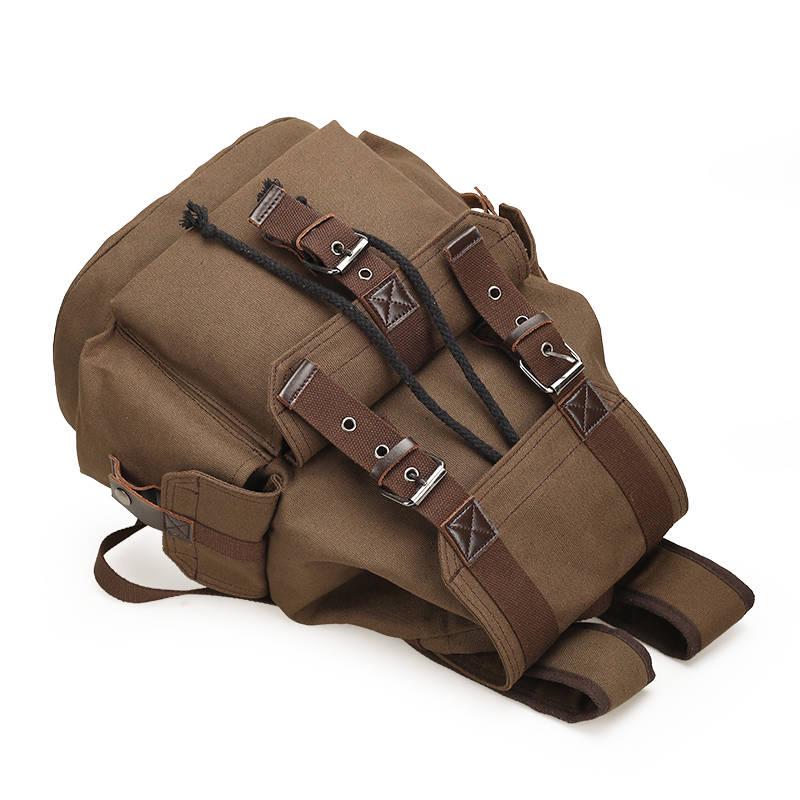 Men Large Backpack Solid Cotton Fashion Male Zipper  Rucksack Sports Travel Hiking School Bag
